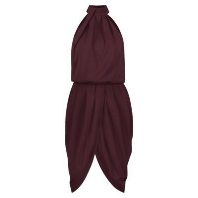 The Monique Singh’s lavish burgundy midi cocktail dress