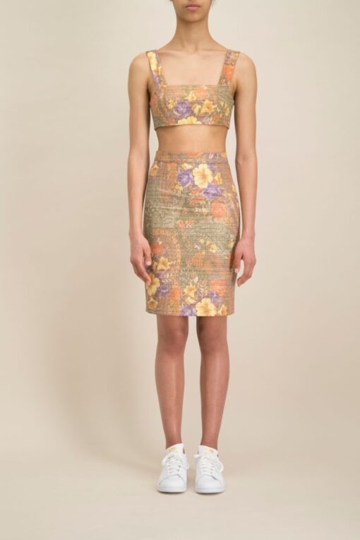 ETHEREAL FLORAL JACQUARD PENCIL SKIRT - Image 4