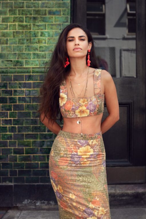 ETHEREAL FLORAL JACQUARD CROP TOP - Image 2