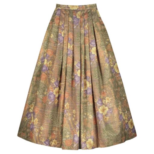 ETHEREAL FLORAL JACQUARD LONG EVENING SKIRT