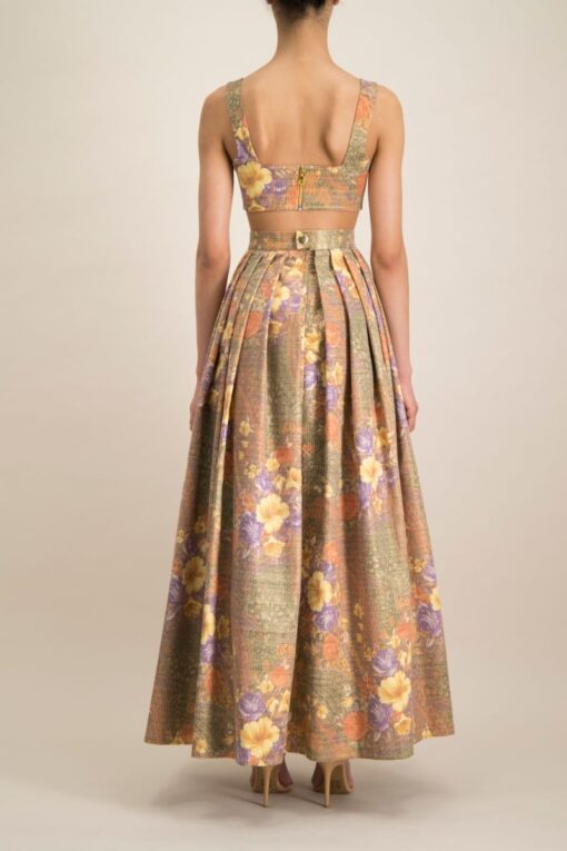 ETHEREAL FLORAL JACQUARD LONG EVENING SKIRT - Image 6