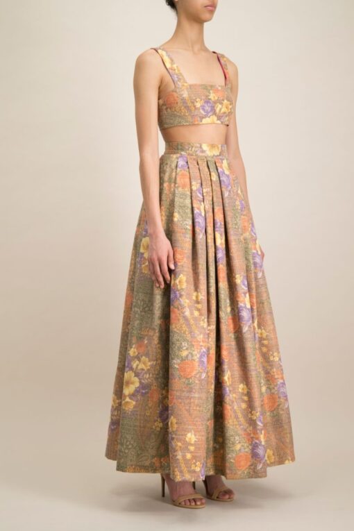 ETHEREAL FLORAL JACQUARD LONG EVENING SKIRT - Image 5
