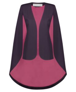 PURPLE GABARDINE CAPE JACKET
