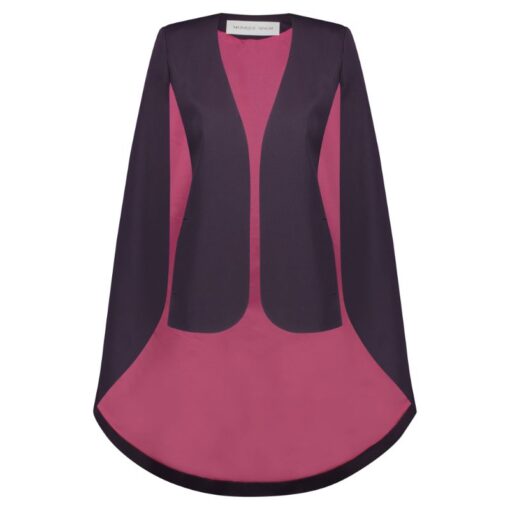 PURPLE GABARDINE CAPE JACKET