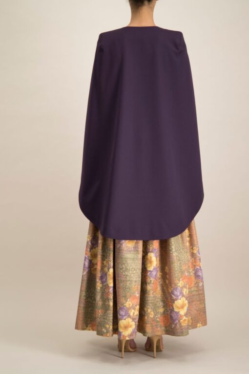 PURPLE GABARDINE CAPE JACKET - Image 6