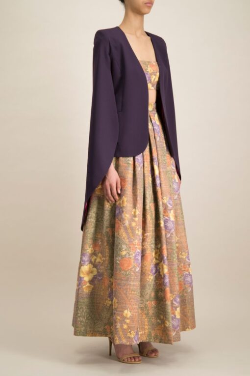 PURPLE GABARDINE CAPE JACKET - Image 5