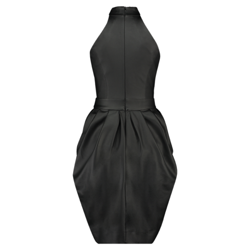 FAUX LEATHER MIDI COCKTAIL DRESS - Image 3