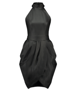 FAUX LEATHER MIDI COCKTAIL DRESS