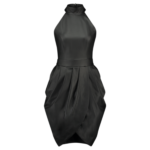 FAUX LEATHER MIDI COCKTAIL DRESS