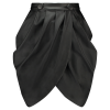 The Monique Singh The Black faux leather draped mini skirt from the Unapolegetic collection.