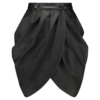 The Monique Singh The Black faux leather draped mini skirt from the Unapolegetic collection.