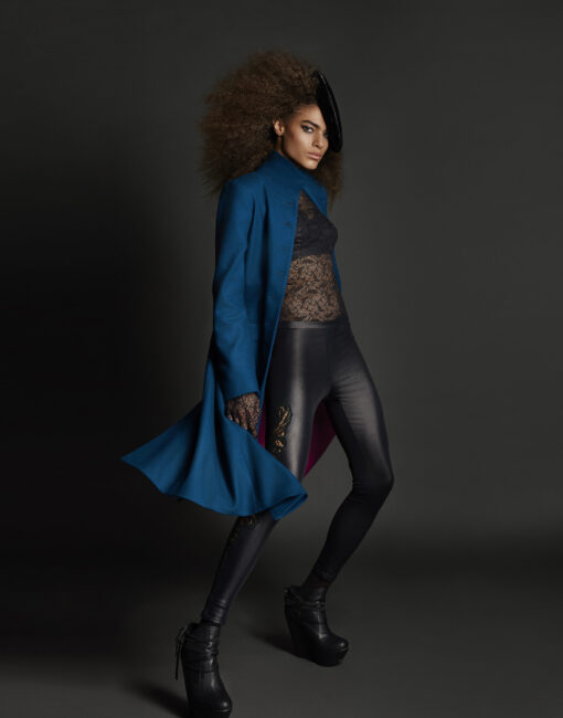 TEAL TAILORED WOOL COAT - Image 6