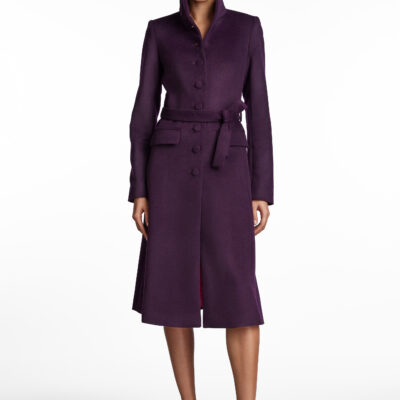 Opulence Aubergine Tailored Wool Coat Monique Singh