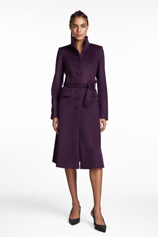 AUBERGINE TAILORED WOOL COAT - Image 2