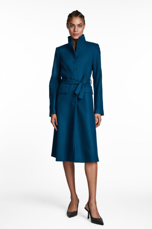 TEAL TAILORED WOOL COAT - Image 2