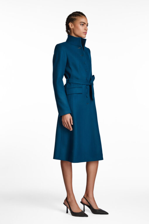 TEAL TAILORED WOOL COAT - Image 3