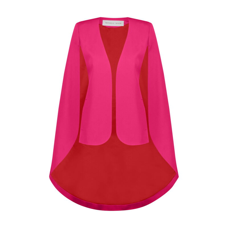This Hot Pink Cape Jacket from Monique Singh.
