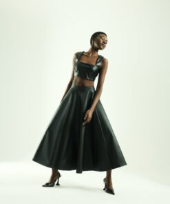 Eclipse MINIMALIST FAUX-LEATHER TOP