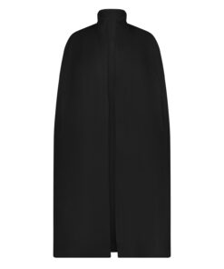 Black wool cape jacket_black_FRONT