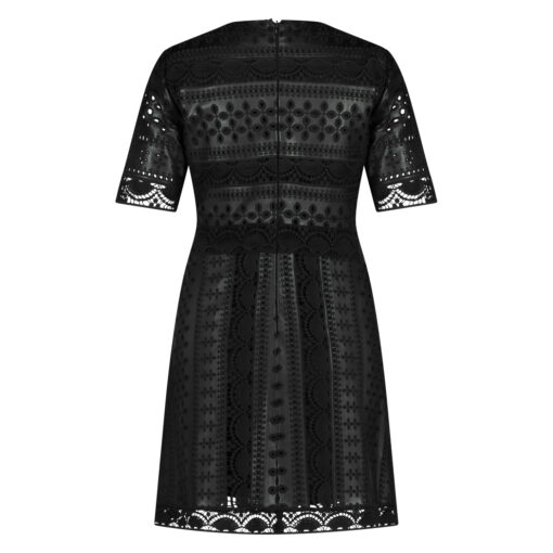 FAUX LEATHER FLORAL MIDI DRESS - Image 3