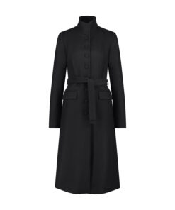 eclipse BLACK TAILORED WOOL COAT front