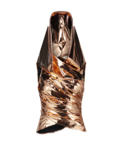 hooded metallic top-bronze _FRONT